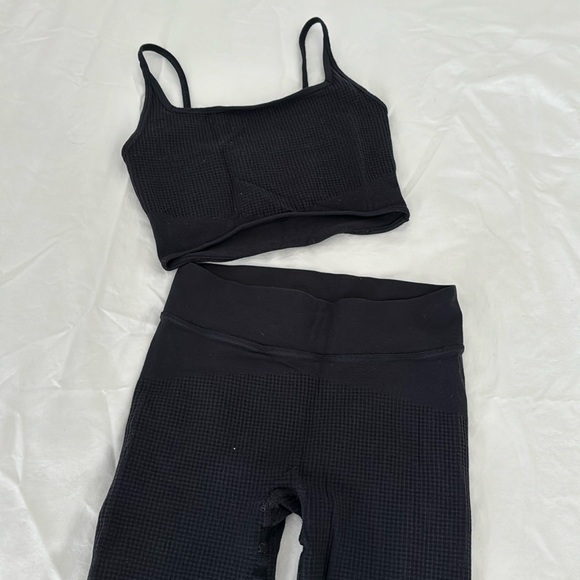 Gymshark Black Ribbed Seamless Workout Set - Picture 1 of 5
